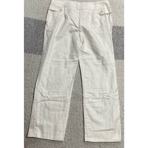 Focus 2000 Linen Cotton Wide Leg Pants Womens 10 White Understated Quiet Luxury - Picture 11 of 12